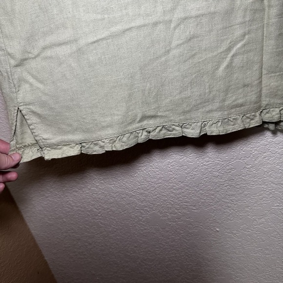 White Stag Women's XL Sleeveless Dress Olive Green Linen Blend Light Airy Boho - Picture 4 of 4